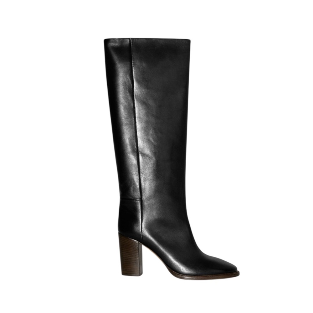 NWOB COS Black Knee High Leather Boots - Sz 9